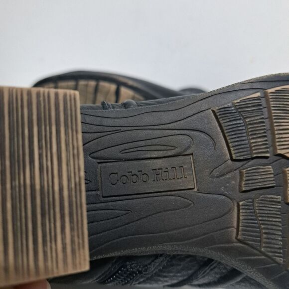 Cobb Hill Anisa V Cut Western Goth Boots Block Heel Sz 8 Black - Picture 16 of 17